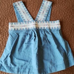 Madewell chambray cropped halter